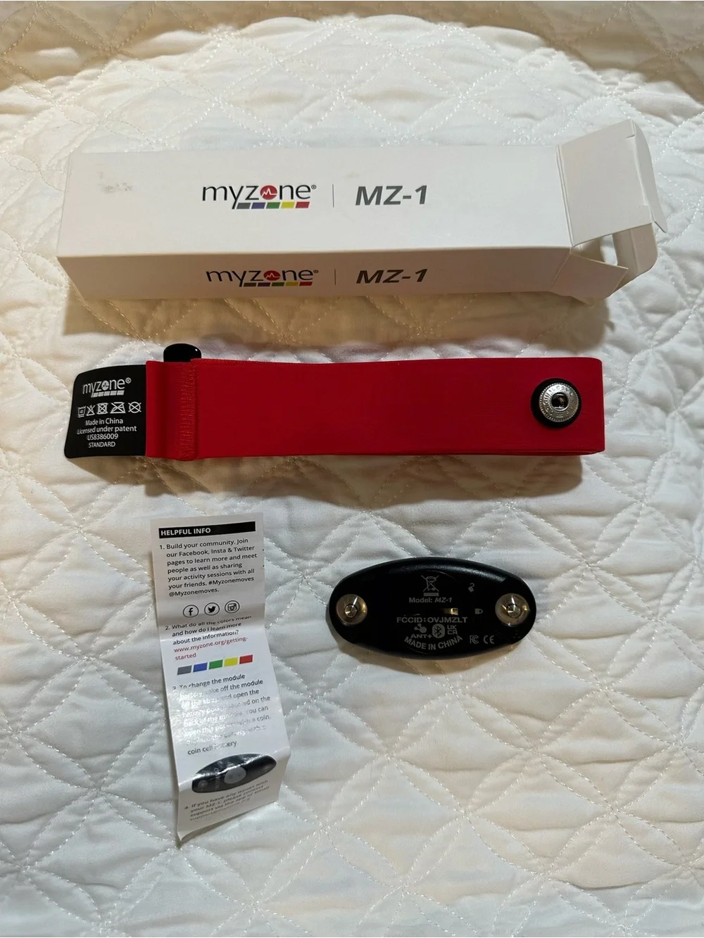 Myzone MZ-1 Heart Rate Monitor Chest Strap Red NIB New in Box
